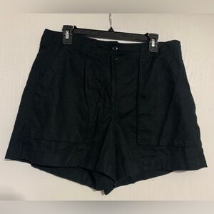 J Crew Black Linen Blend Shorts